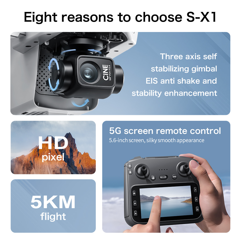 Lenovo S-X1 MAX GPS Drone 3-Ax - огляд і ціна Drone Gimbal 3 Axis